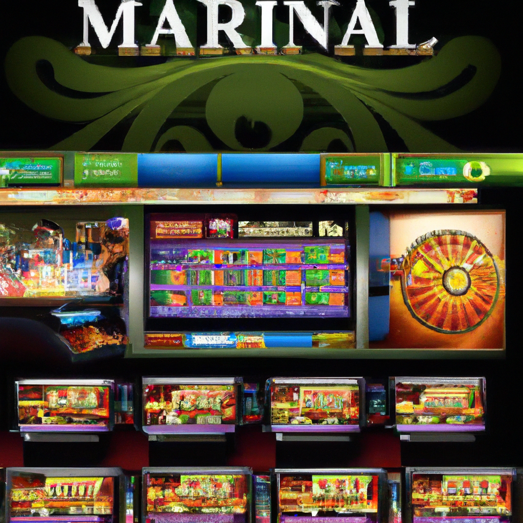 Bustling Maryland casino interior with slot machines, happy players, and digital displays showing $173.2 million revenue in May with 2.2% increase.