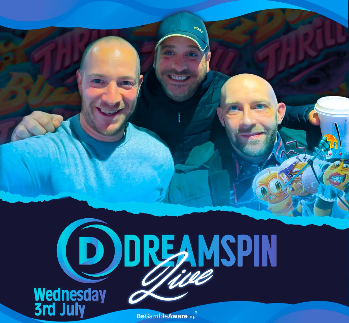 RT by @HideousSlots: 3 DAYS LEFT, 3 July! Josh, Jamie &amp; Hideous will be streaming on the Dream Spin Youtube channel, talking about the upcoming slot, playing the new slot and GIVEAWAYS!🤩 Enter the completely FREE…