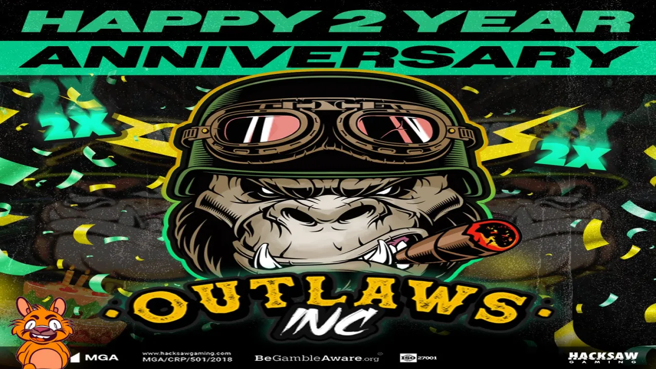 2 years since this tough bunch came riding through town 🏍️ 🔞 | Please Gamble Responsibly | BeGambleAware.org #HacksawGaming #OutlawsInc #slot #gameanniversary