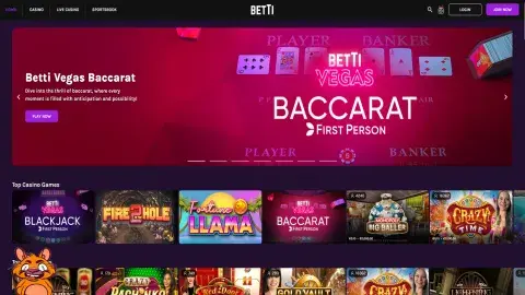 Betti1.com frontpage