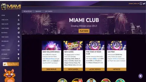 Miami club landing