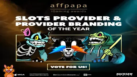 We’ve been nominated for 2 Affpapa iGaming Awards! We'd love it if you could show us some of that signature Hacksaw spirit and vote for us!  #igamingawards #hacksawgaming #awards 🔞 | Please Gamble Responsibly