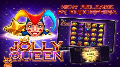 .@EndorphinaGames releases its newest title, Jolly Queen This title provides players with free games, allowing them to master the reels. #Endorphina #JollyQueen focusgn.com/endorphina-rel…