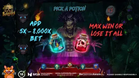 After this there is no turning back ... Red Potion 💀 or Blue Potion 🦋 Which one are you picking? #PickAPotion #Beheaded #BeyondTheLimit 18+ | Please Gamble Responsibly
