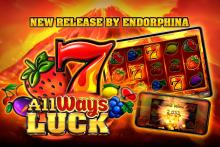 .@EndorphinaGames unveils its newest slot release, All Ways Luck The new title features the Classic Risk Game and Bonus Pop mechanics. #Endorphina #AllWaysLuck #NewSlotGame